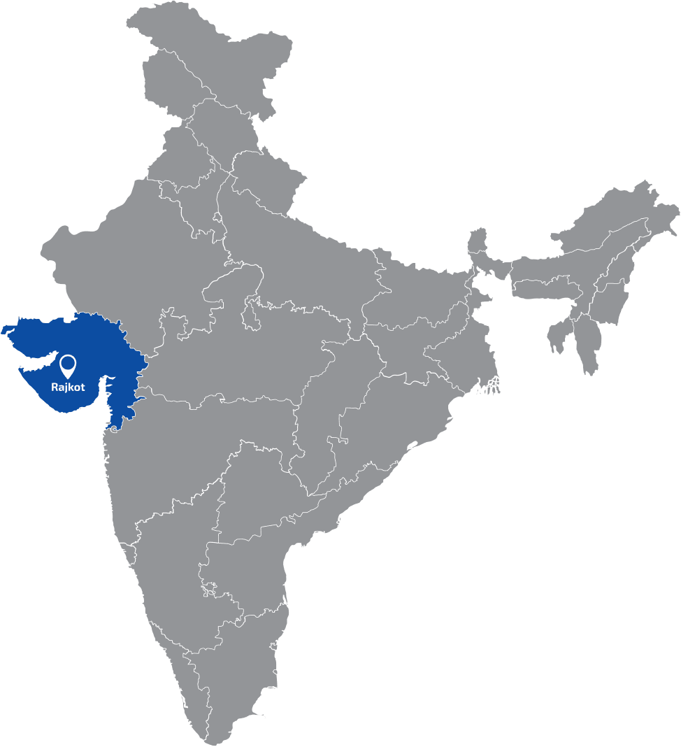 Map of India highlighting Gujarat